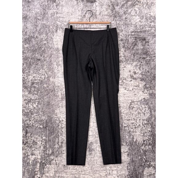 Lafayette 148 Pants 8 Womens Charcoal Gray Virgin Wool Slim Skinny Side Zip - Picture 1 of 7